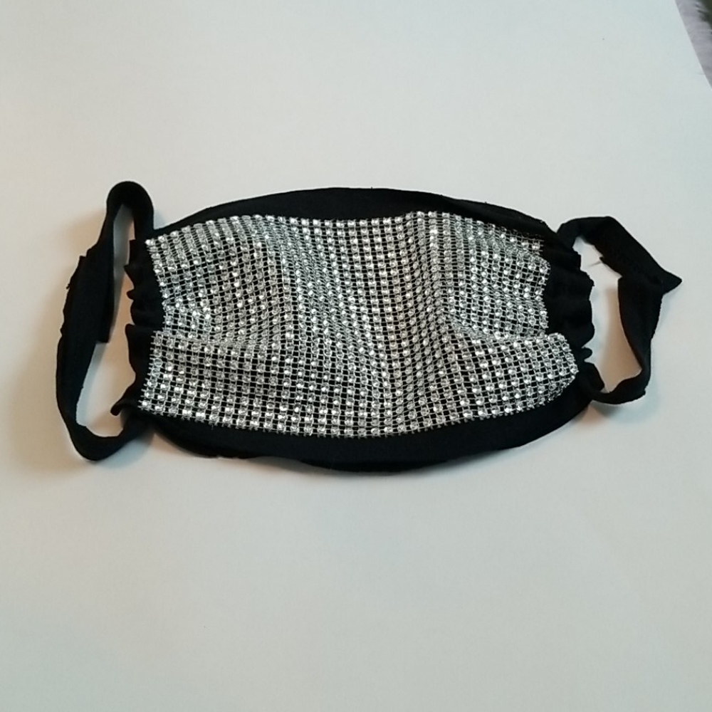 Black rhinestone face mask - Picture 5 of 8